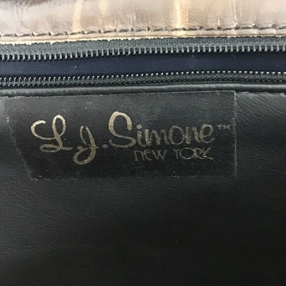 L J Simone VTG Croc Embossed & Suede Crossbody Bag - Picture 3 of 8